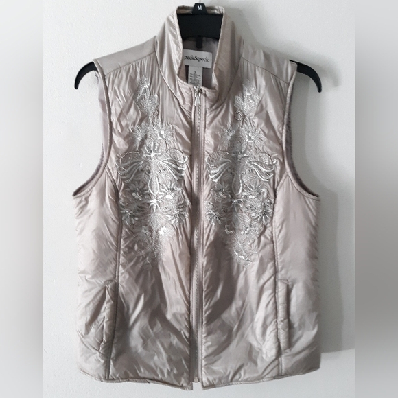 Peck & Peck Embroidered Puffer Vest - Picture 2 of 5